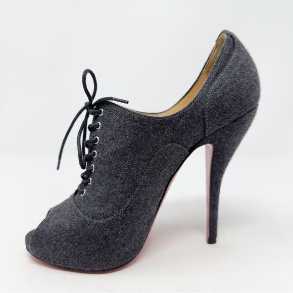 Christian Louboutin Lady Derby Flannel Ankle Boots size 37 - Picture 6 of 10